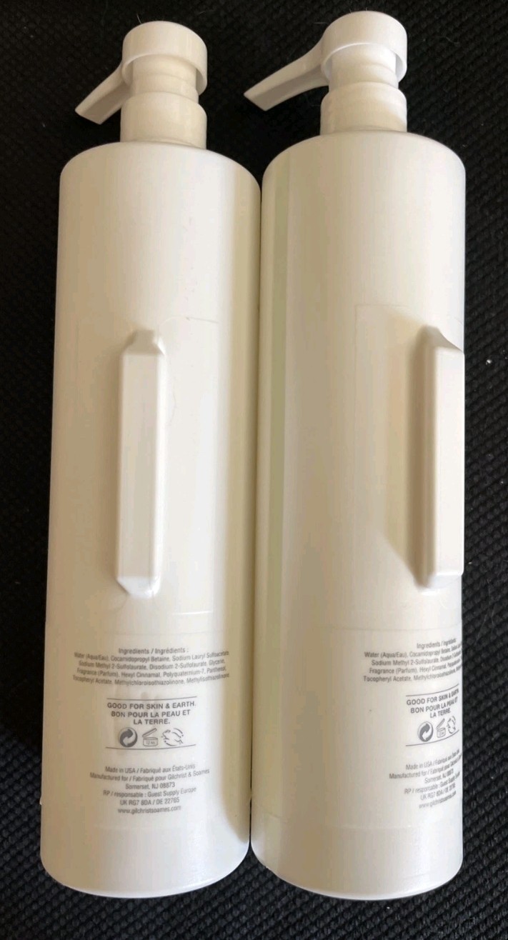 2 Bottles Zero% by Gilchrist & Soames SHAMPOO 15oz Each Bottle