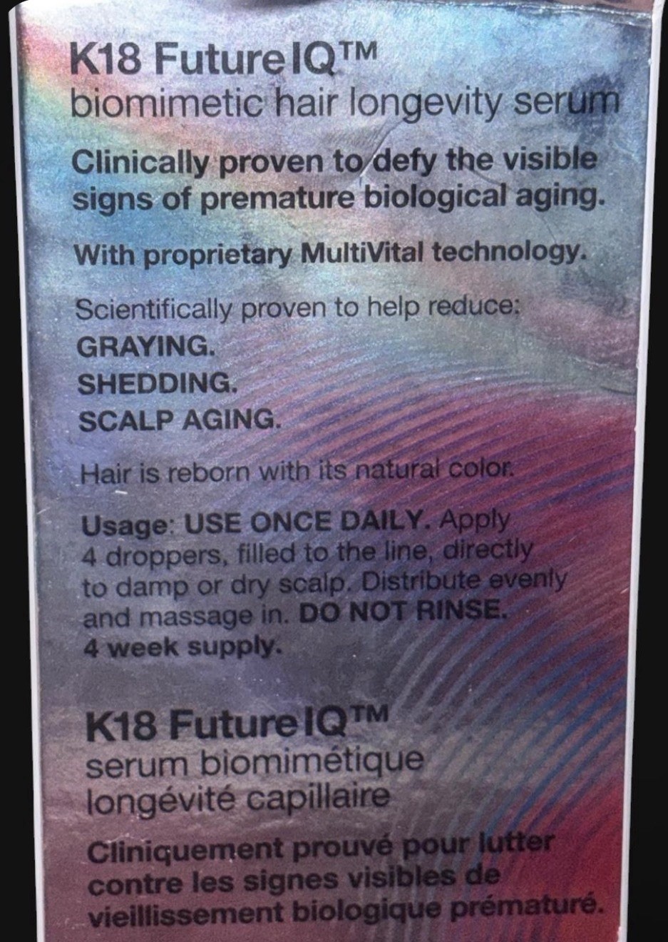 K18 FutureIQ Biomimetic Hair Longevity Serum 90 ml / 3.04 fl oz liq
