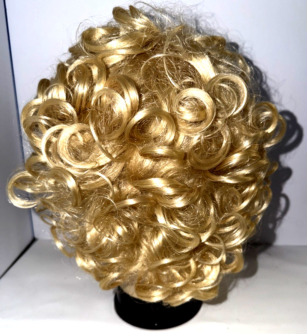 Vintage Curly Wig Short Ash Blonde Synthetic Modacrylic China Japan Fiber