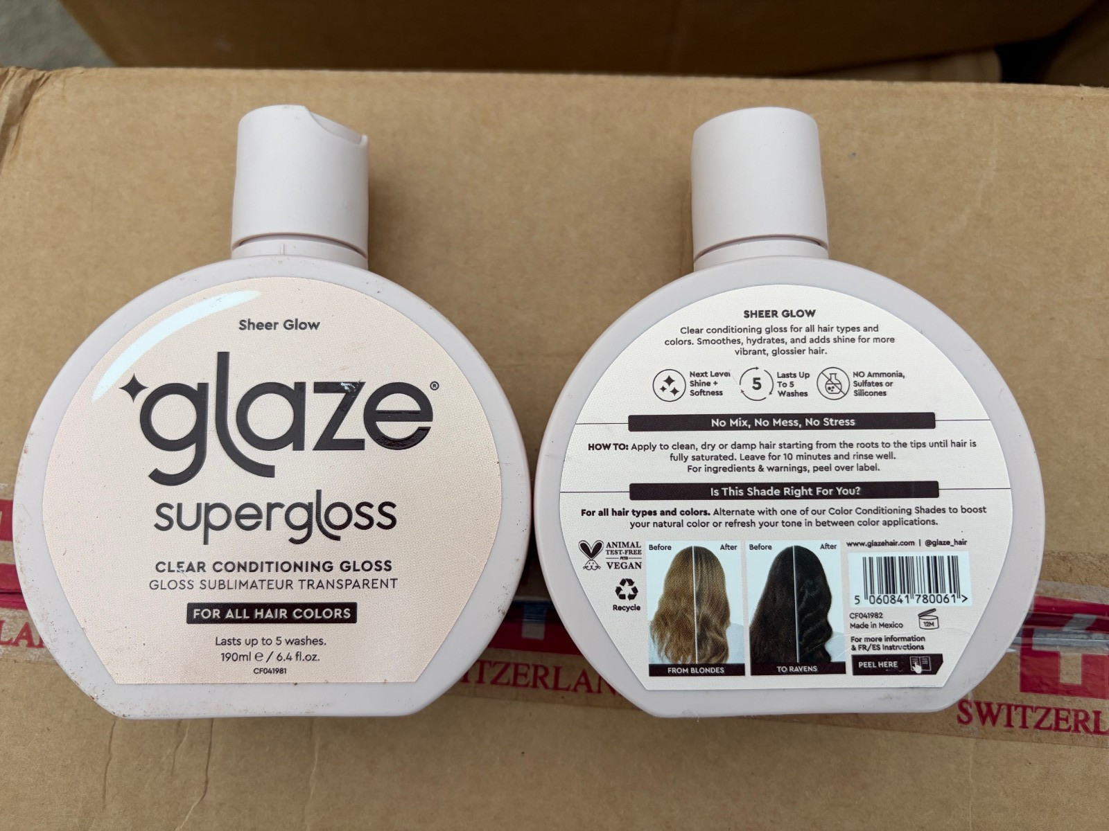 GLAZE Super Gloss Clear Conditioner Sheer Glow 2x 6.4oz ALL Hair Colors Hydrates