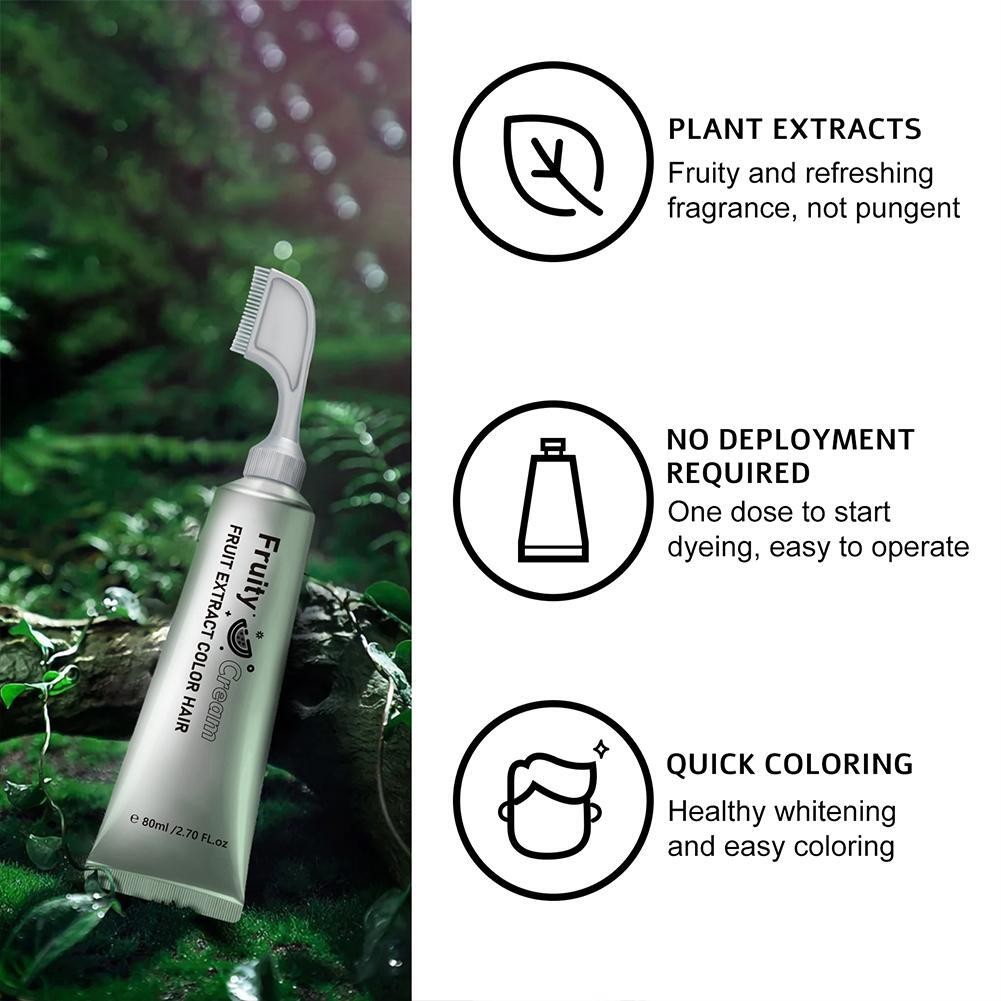 Dyeing Fruit Cream with Comb Fruit Hair Dye Plant extract dye hair C5E5