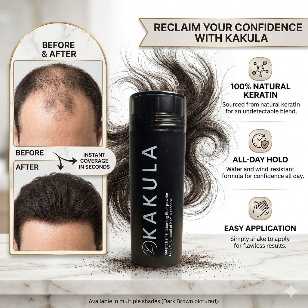Kakula Keratin Hair Fiber Fiber 27.5g Black Dark Brown Medium Brown Light Brown