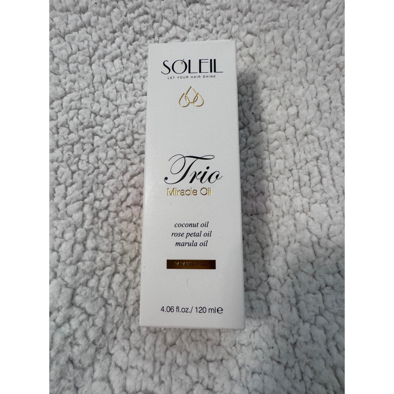 Soleil Trio Miracle Oil Hair Treatment Coconut Rose Marula 4.06oz L80ths NEW