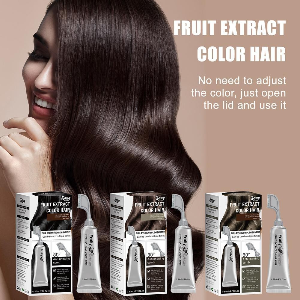 Dyeing Fruit Cream with Comb Fruit Hair Dye Plant extract dye hair C5E5