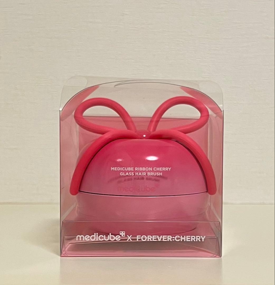 medicube x FOREVER CHERRY Hair Brush Ribbon Cherry Pink Detangling NEW wonyoung