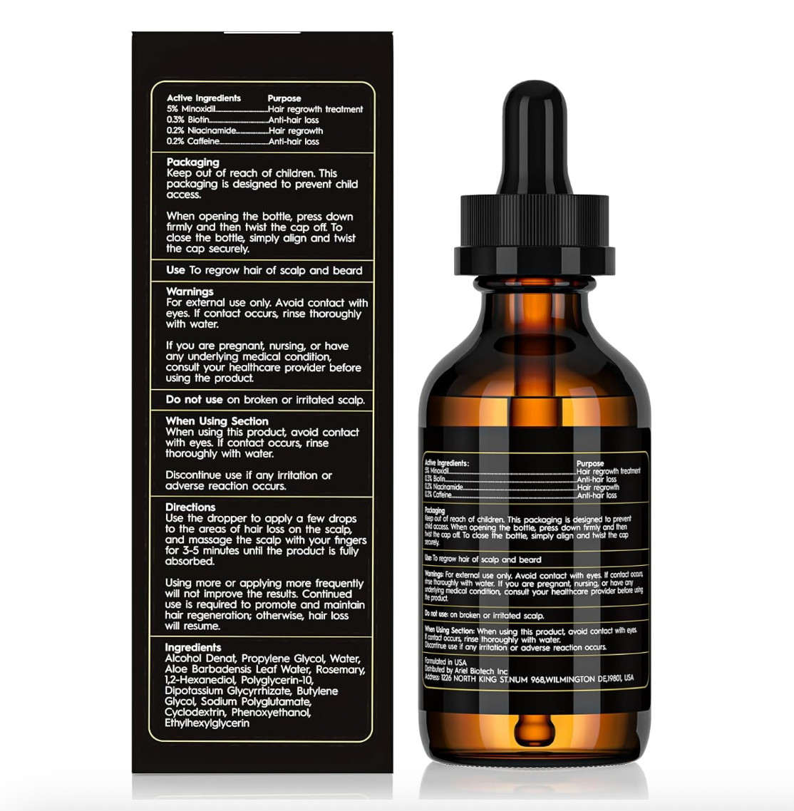 5% Minoxidil Hair Growth Serum for Men and Women, Hair Regrowth Treatment