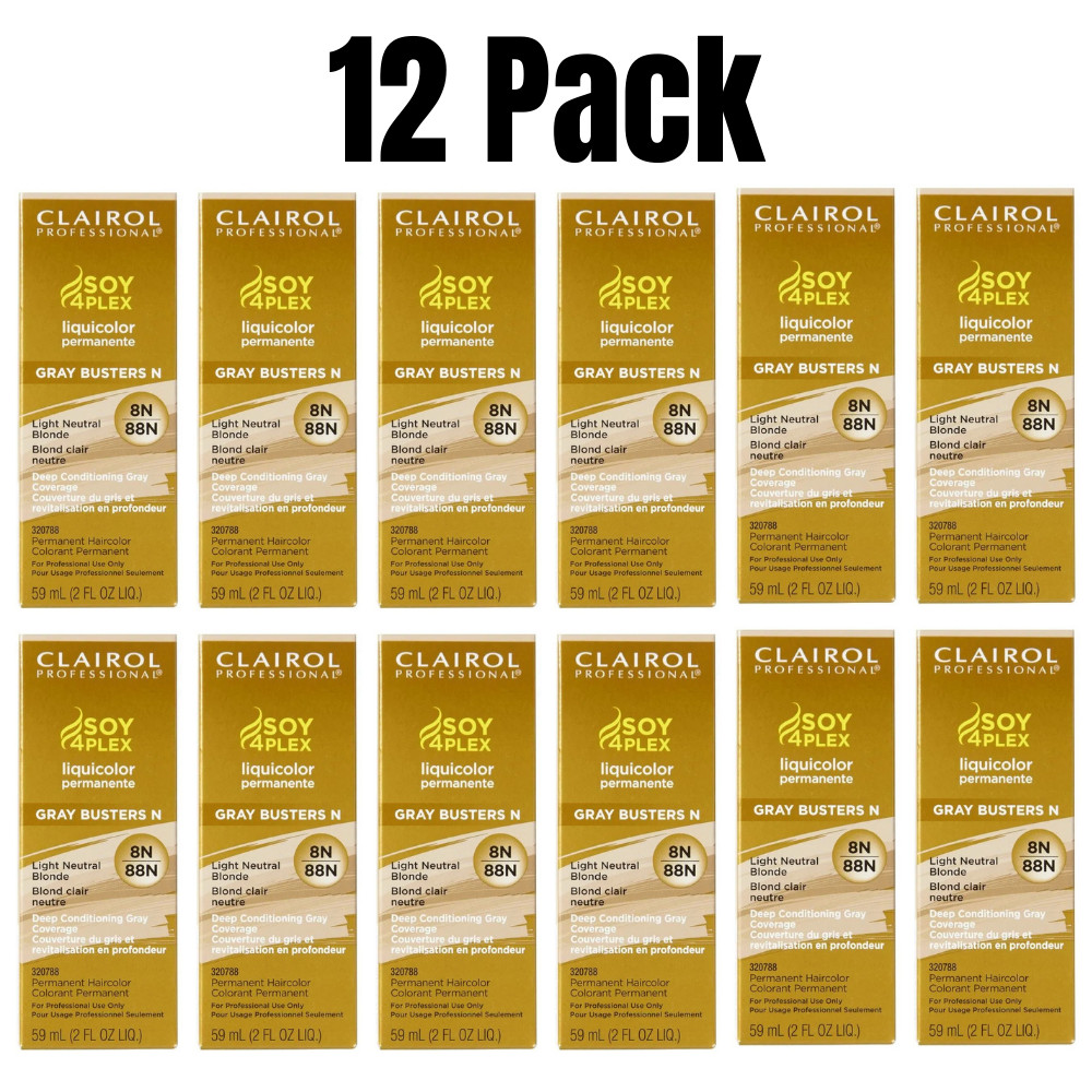 Clairol SOY4PLEX Liquicolor 8N 88N Light Neutral Blonde Bulk Lot 12 Pack 2oz NEW