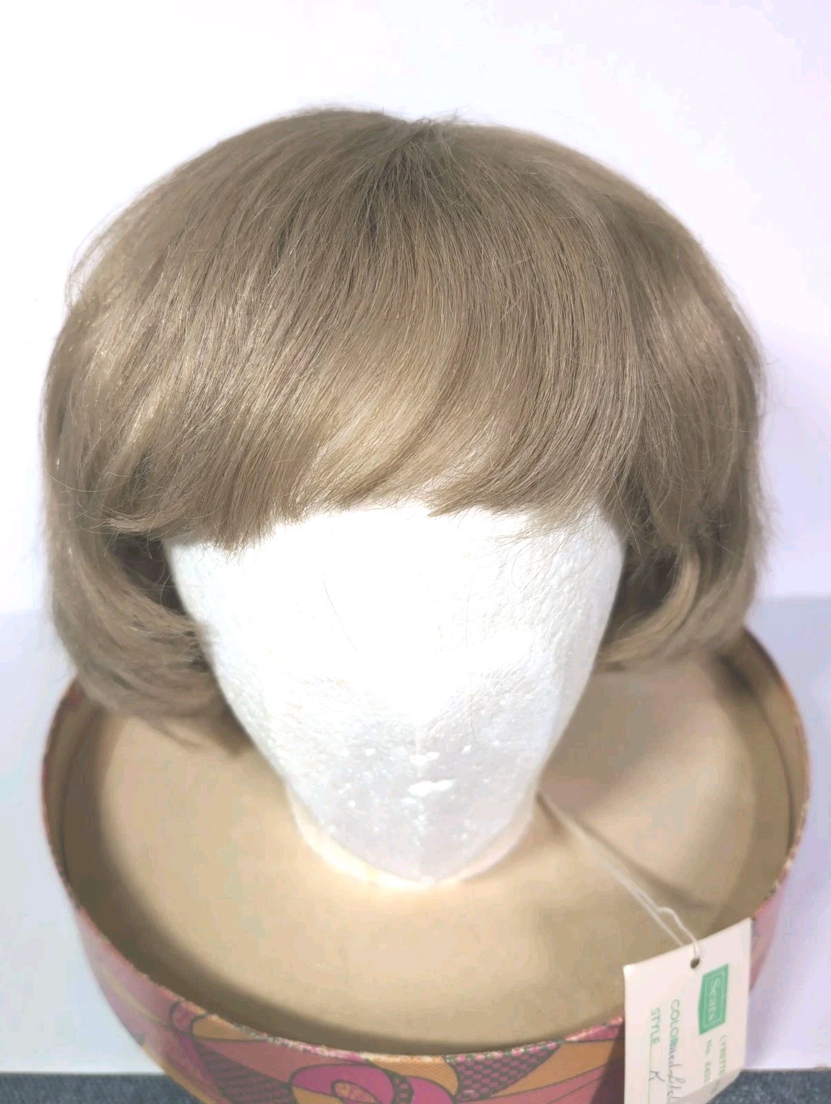 Vintage Sears Lyrette 100% European Human Hair Wig Medium Blonde W Germany Box