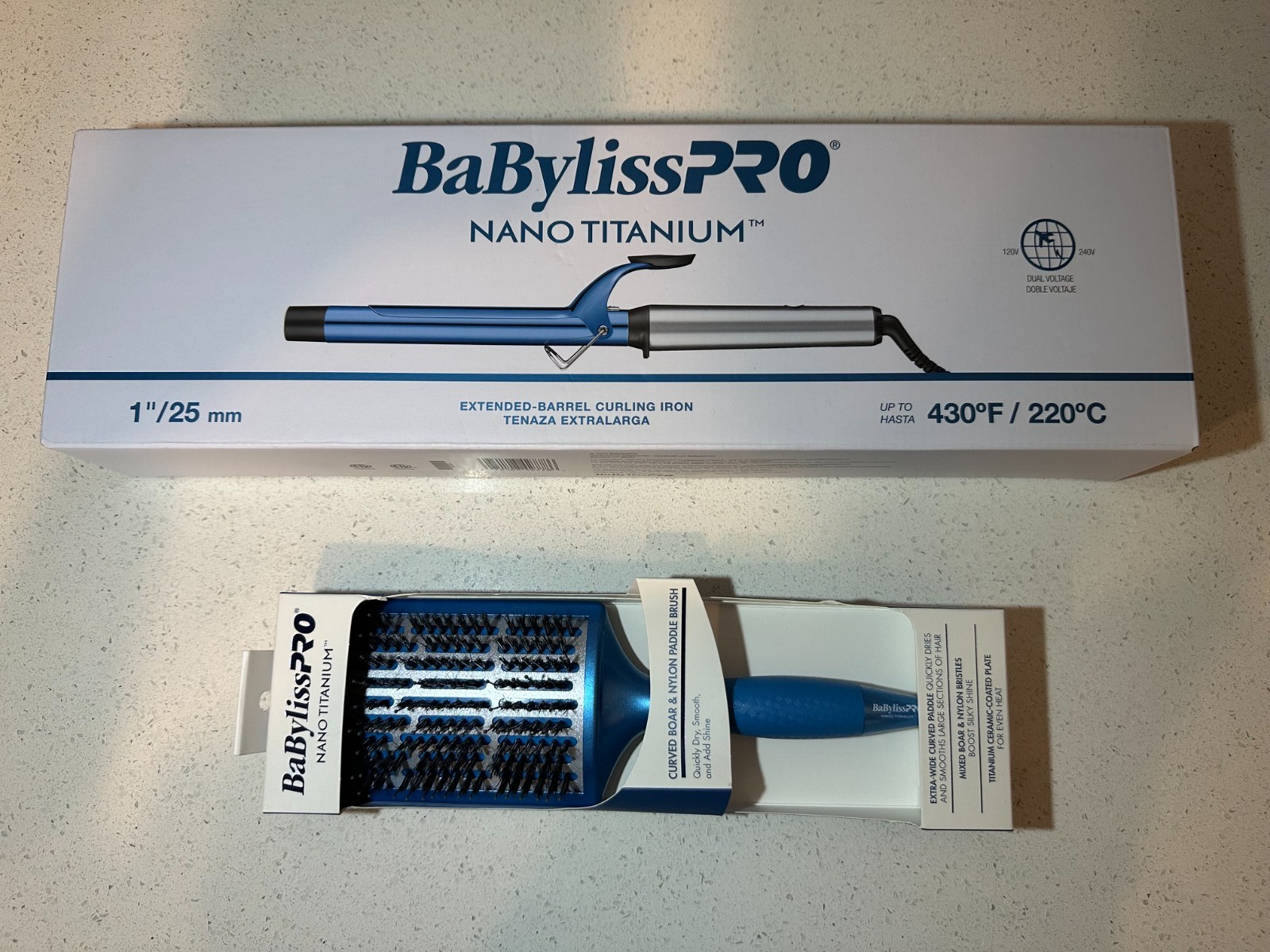 Brand New – BaBylissPRO Nano Titanium Hair Styling Set Curling Iron & Brush
