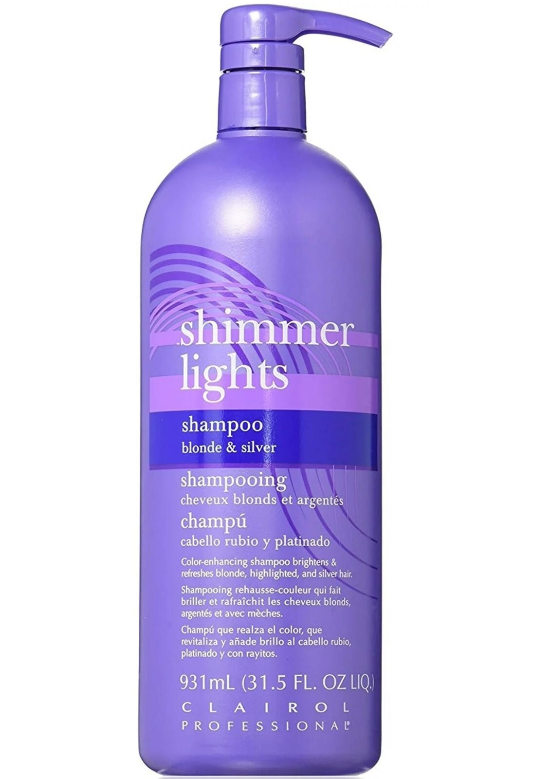 CLAIROL (Blue) Shimmer Lights Shampoo 31.5 oz. (Blonde & Silver)