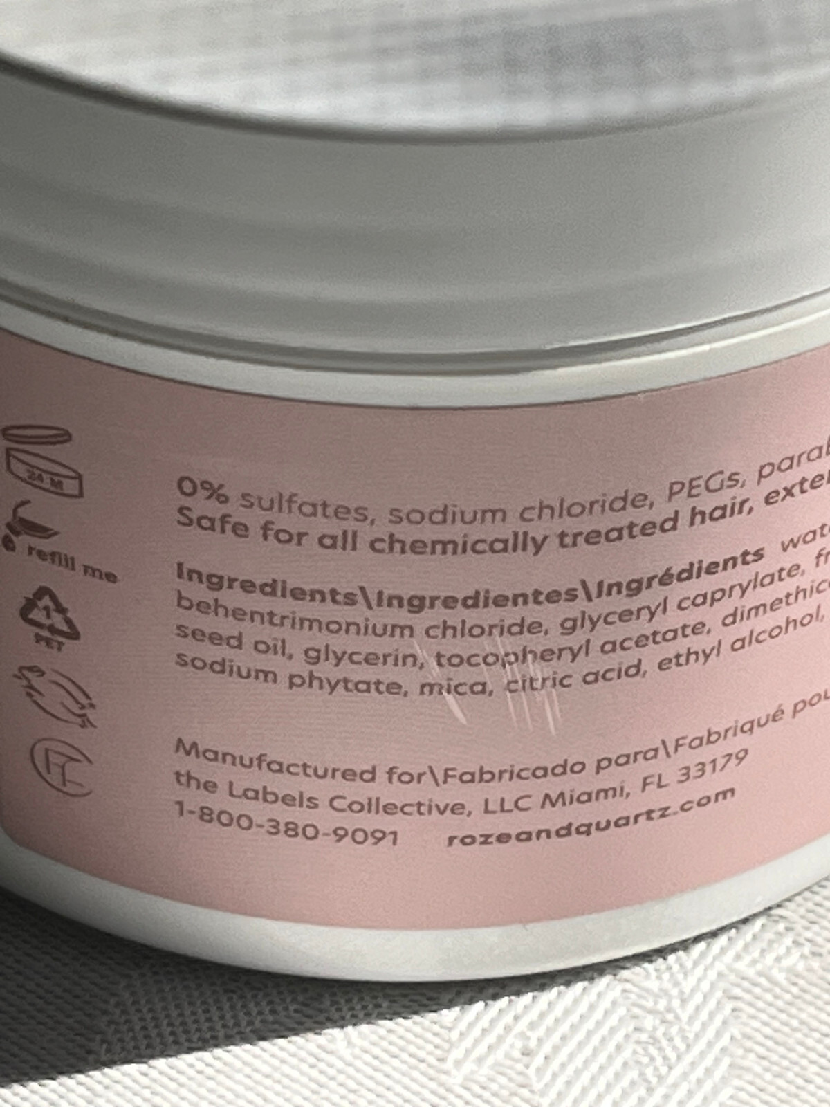Rose + Quartz Hair Mask Damage Treatment Soft Silky & Shine FULL SIZE 8 fl oz