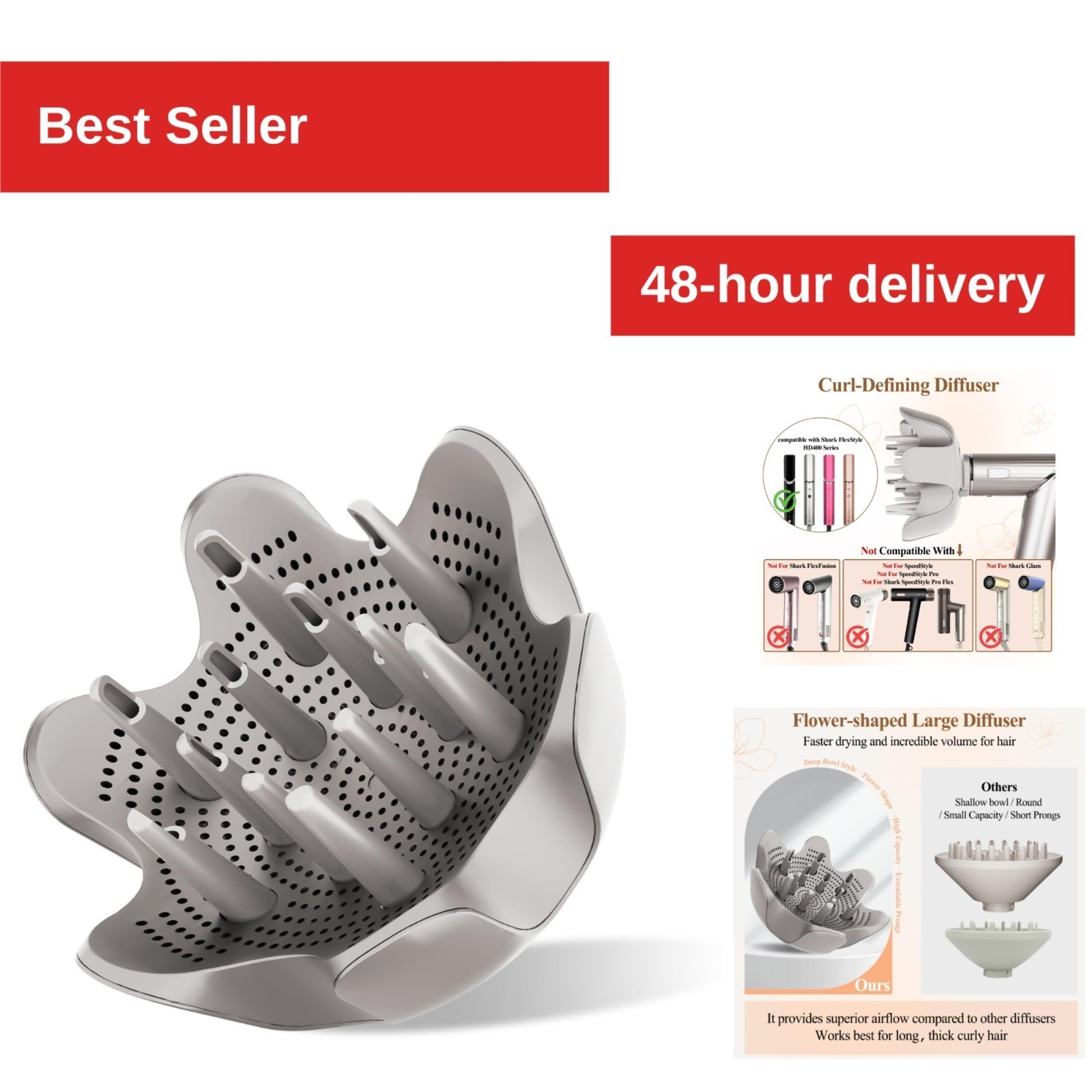 Fabmira Curl-Defining Diffuser for Shark FlexStyle HD400 Series