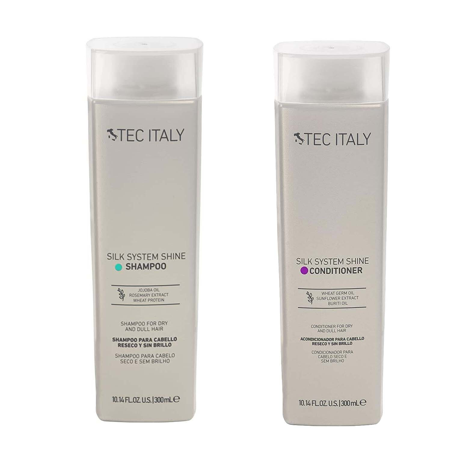 Tec Italy Sulfate Free Silk System Shine Shampoo, Conditioner & Serum 10.1 oz