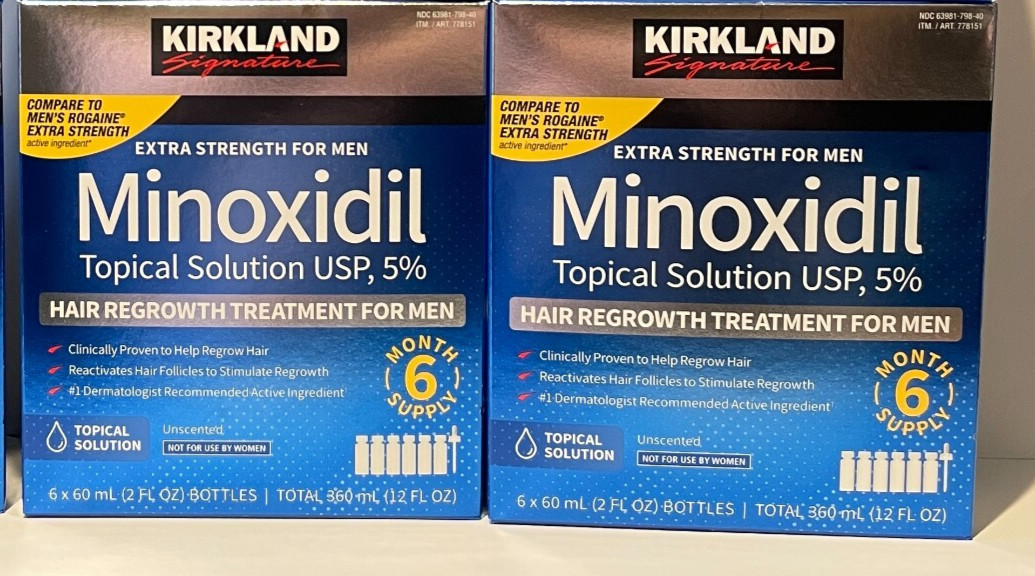 KIRKLAND 5% Minoxidil Solution (12 Month, 2 Boxes) Men Hair Regrowth Ex. 12/26