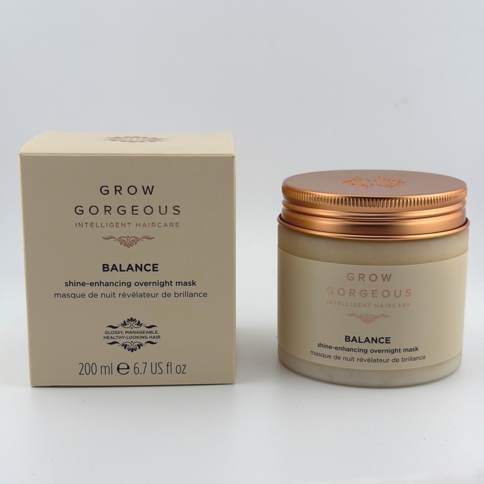 Grow Gorgeous Balance Shine-Enhancing Overnight Mask 200ml – 6.7 fl oz NIB