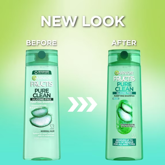 Garnier Fructis Pure Clean Shampoo Silicone Free 12.5 fl oz Pack of 2