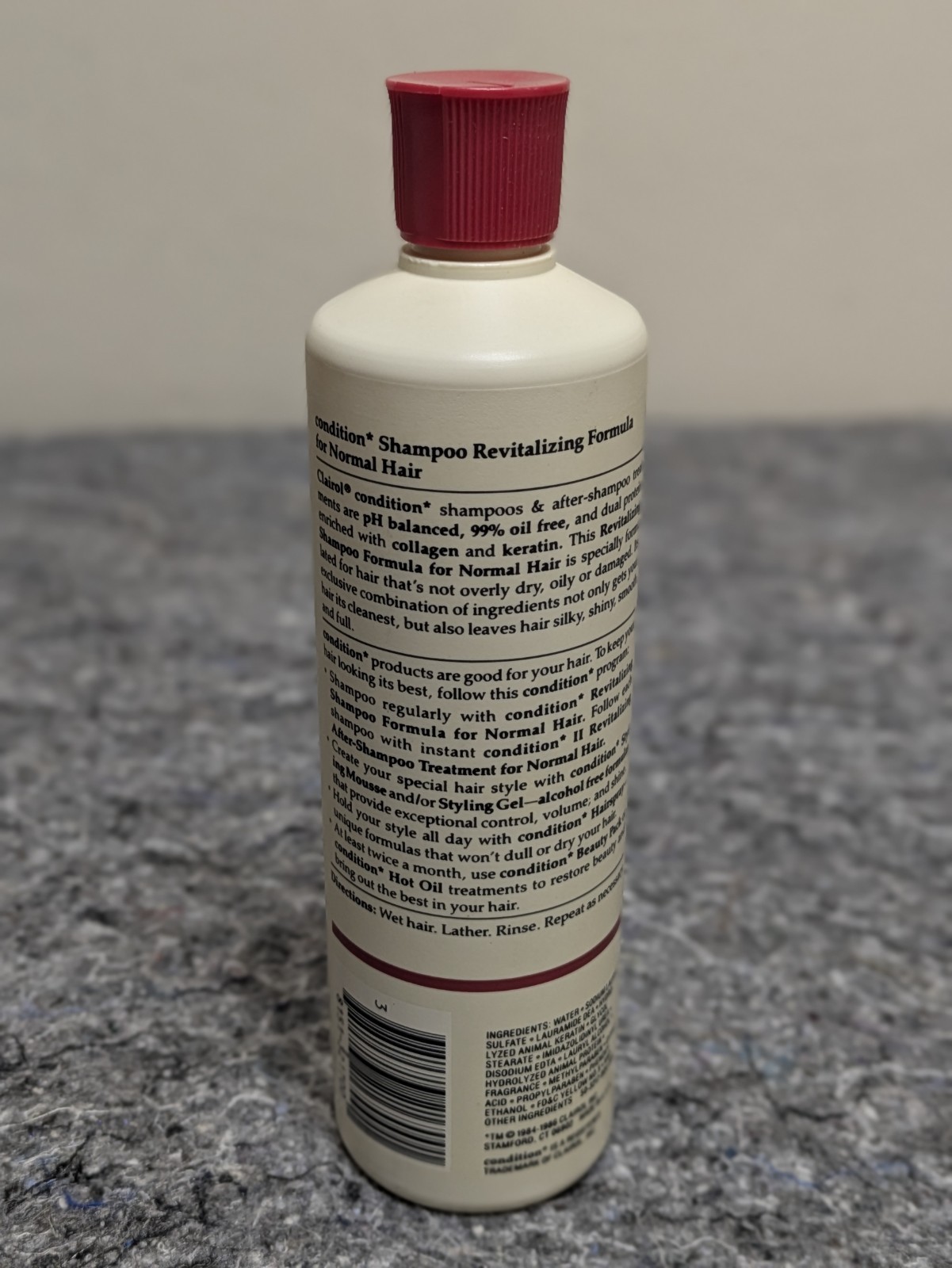 Vintage 80s Clairol Condition Shampoo 15 oz NEW FULL BOTTLE NOS 1986