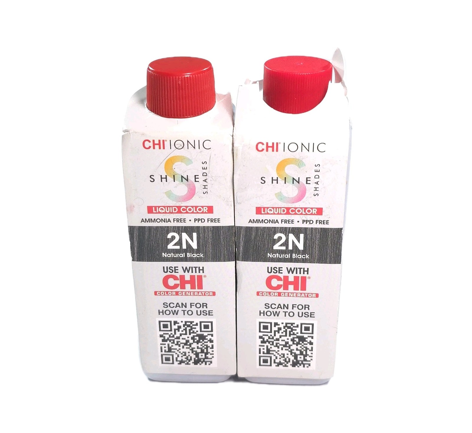 Chi Ionic Hair Color Liquid Natural Black 2N Shine Shades 3 oz Dye Lot Of 2