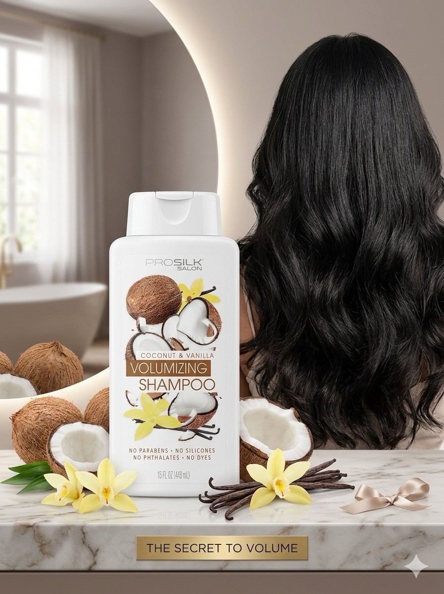 Pro Silk Salon Coconut Vanilla Volumizing Shampoo 15 oz Hair Care