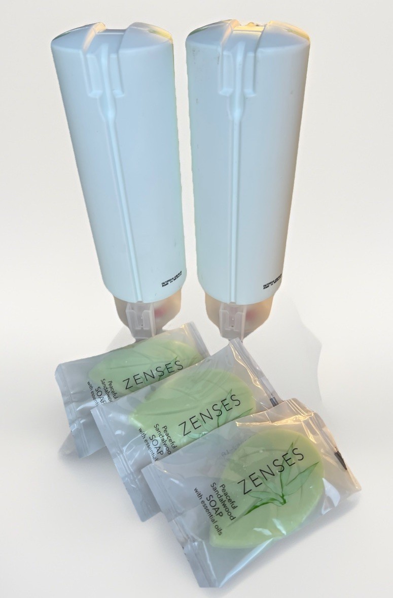 2 Bottles Zenses Shampoo Peaceful Sandalwood & 3 Zenses Soap Bars