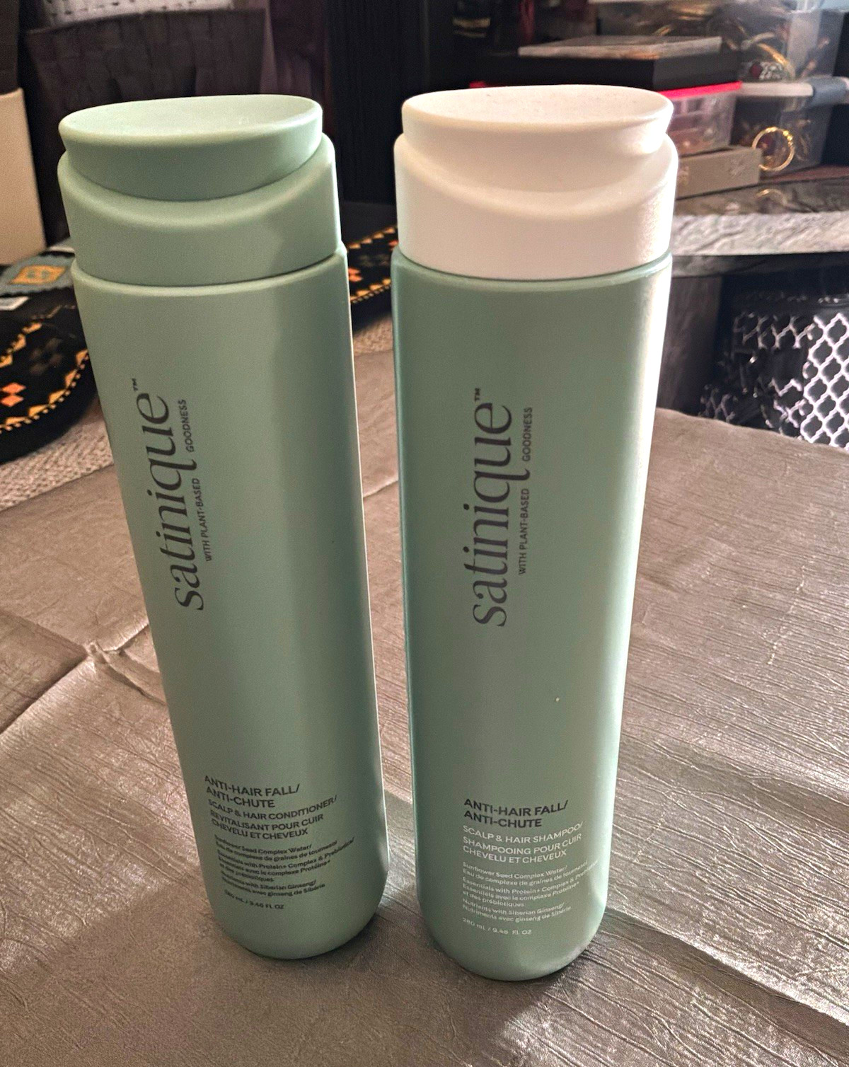 Satinique Anti-Hair Fall Shampoo and conditioner vegan w/ Ginseng 9.46 fl oz