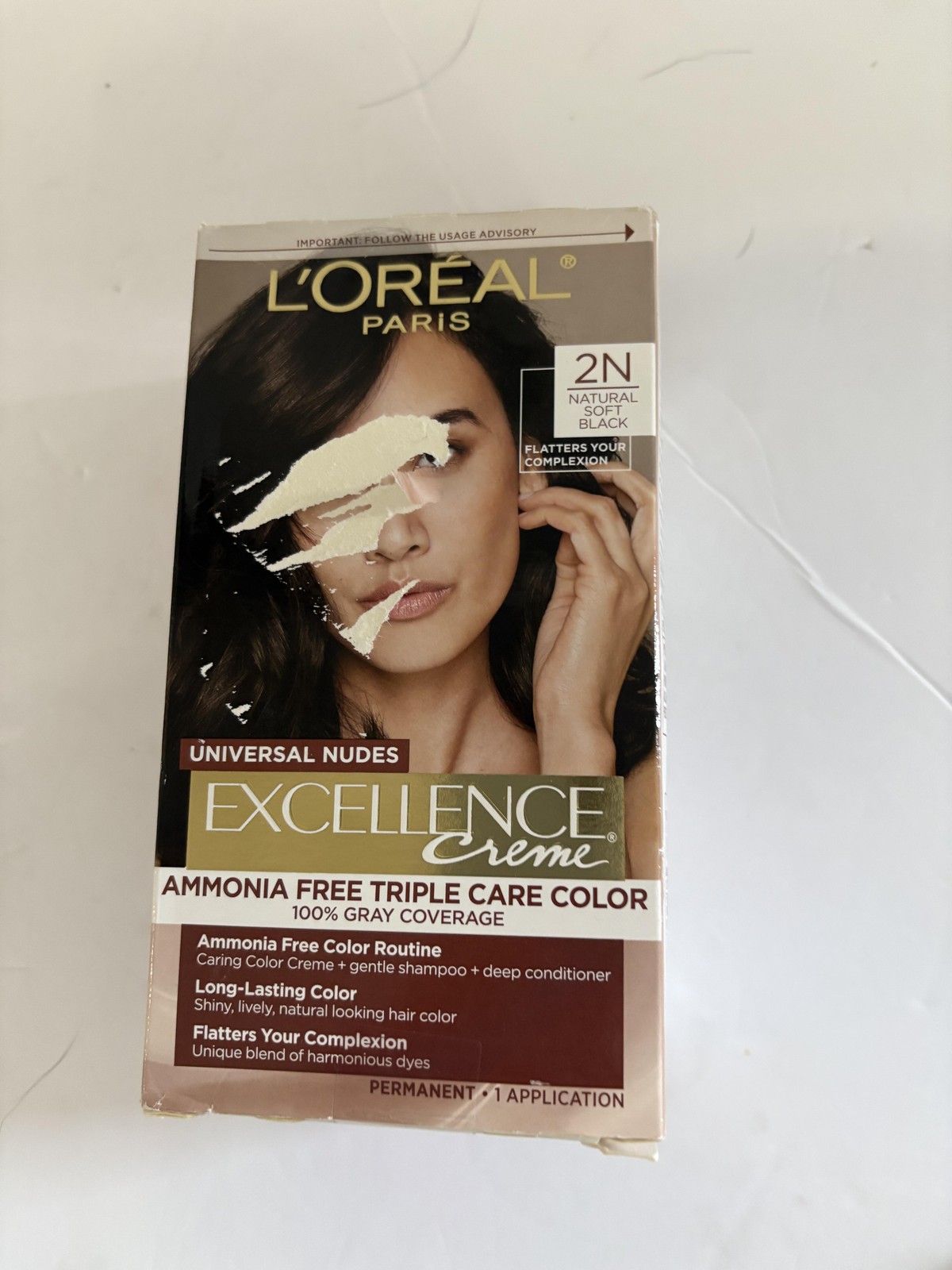 L’Oreal Excellence Creme 2N Natural Black Ammonia Free Permanent Hair Color