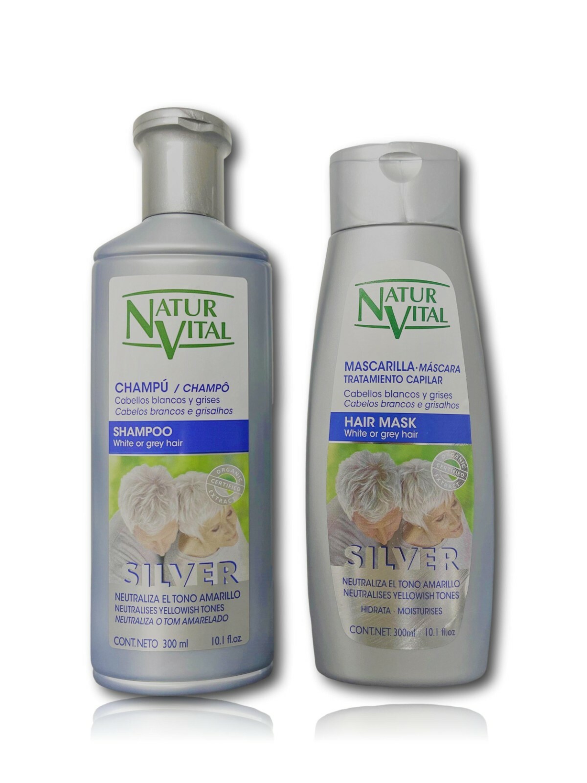 SET NVital Silver/ White/ Gray Hair Shampoo and Mask Yellow Tones Neutralizer