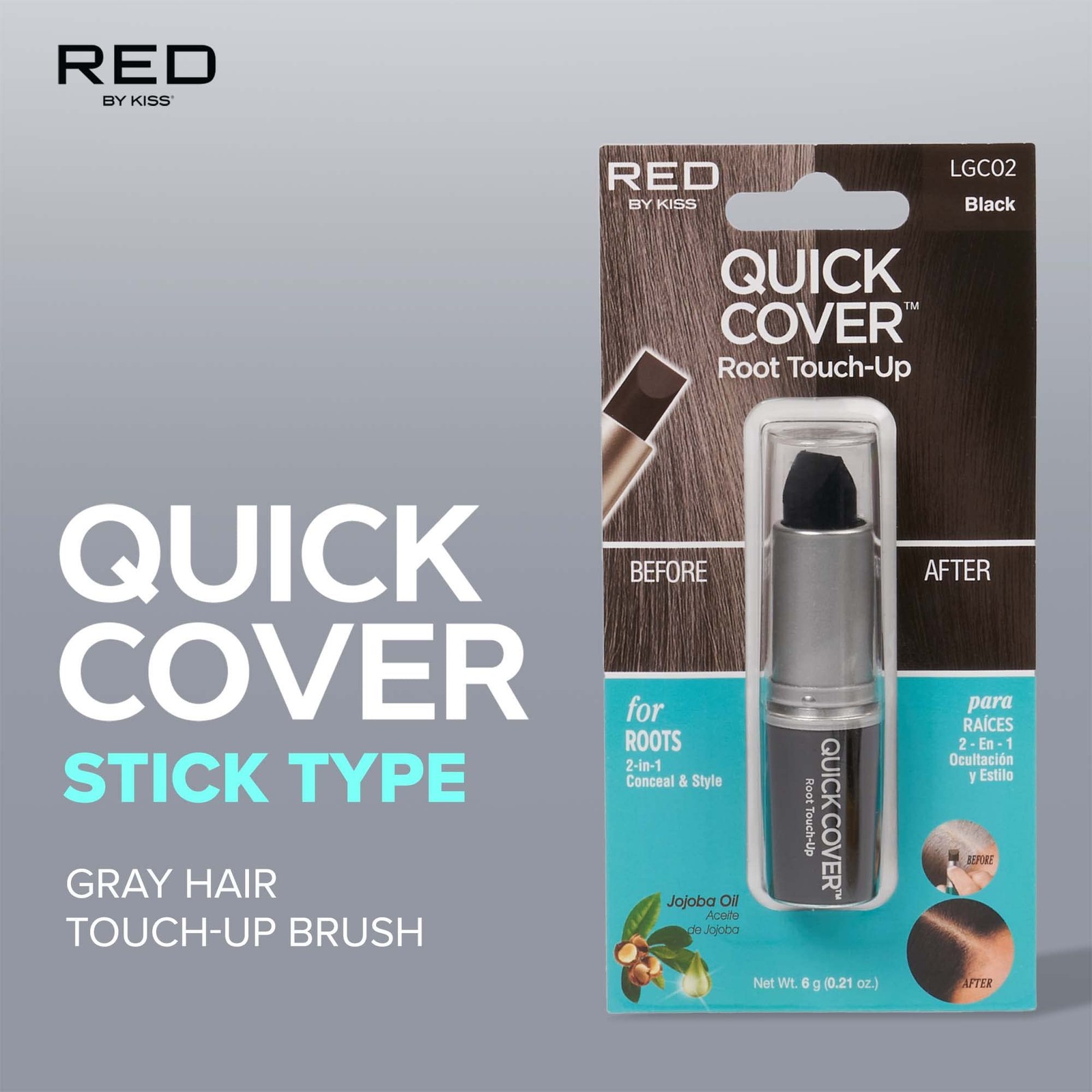 Red By Kiss Temporary Hair Root Touch Up Stick Black Pack Of 2 Hair Coloring