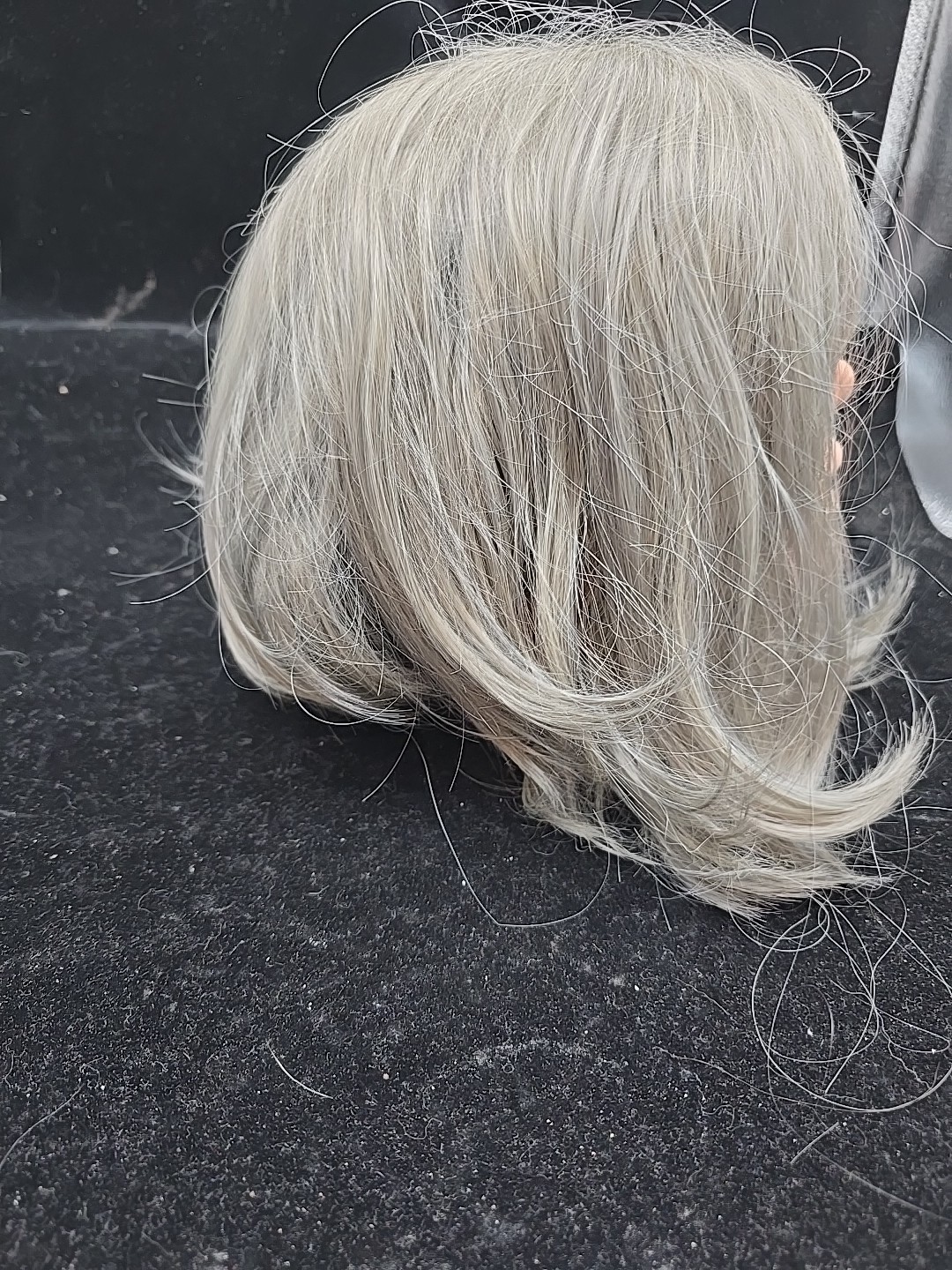 Grey Bob Medium Wigs Silver Gray Bob Wig Offset Bangs Adjustable Unbranded