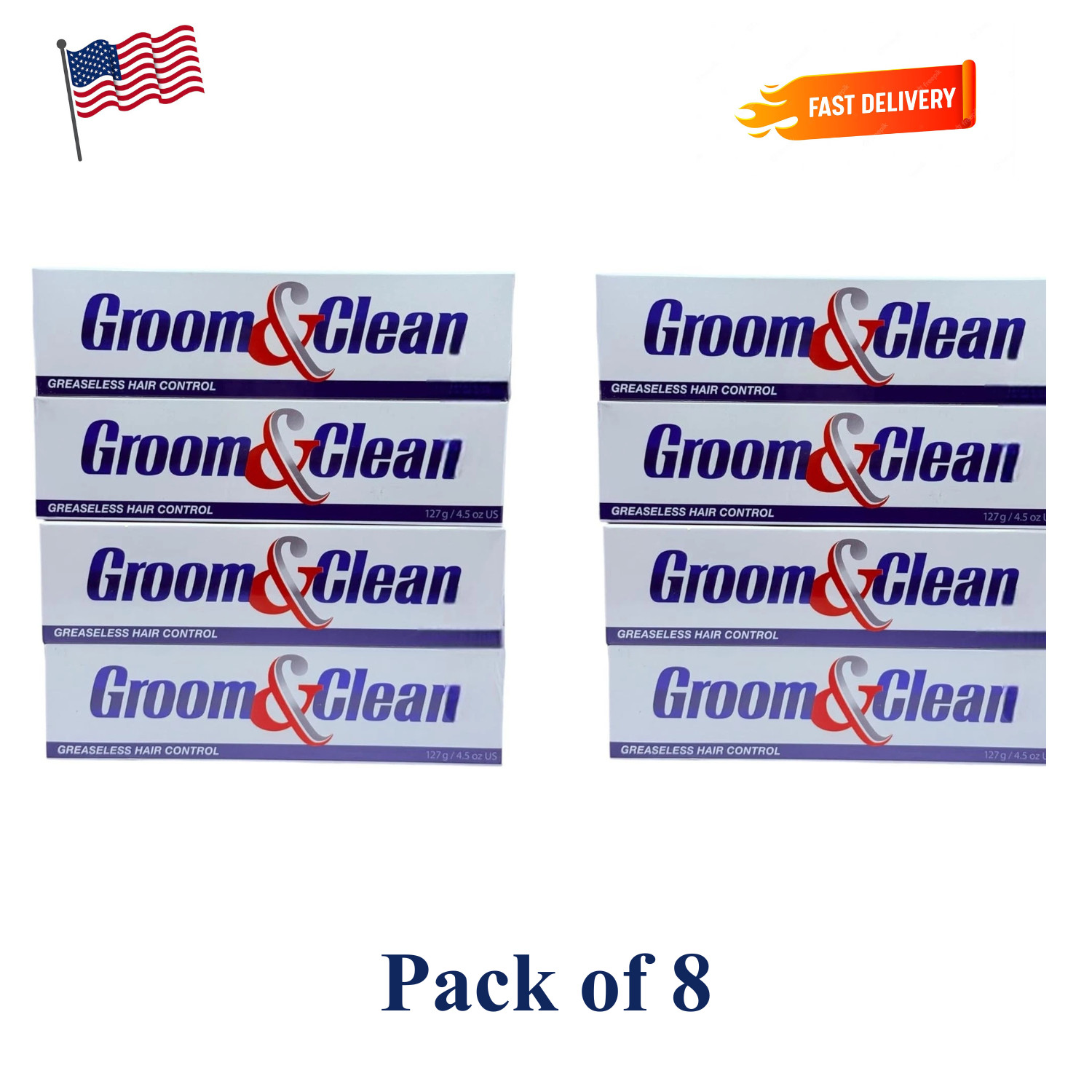 Groom & Clean Greaseless Hair Control, 4.5 oz Pack of 8 Free & Fast Shipping