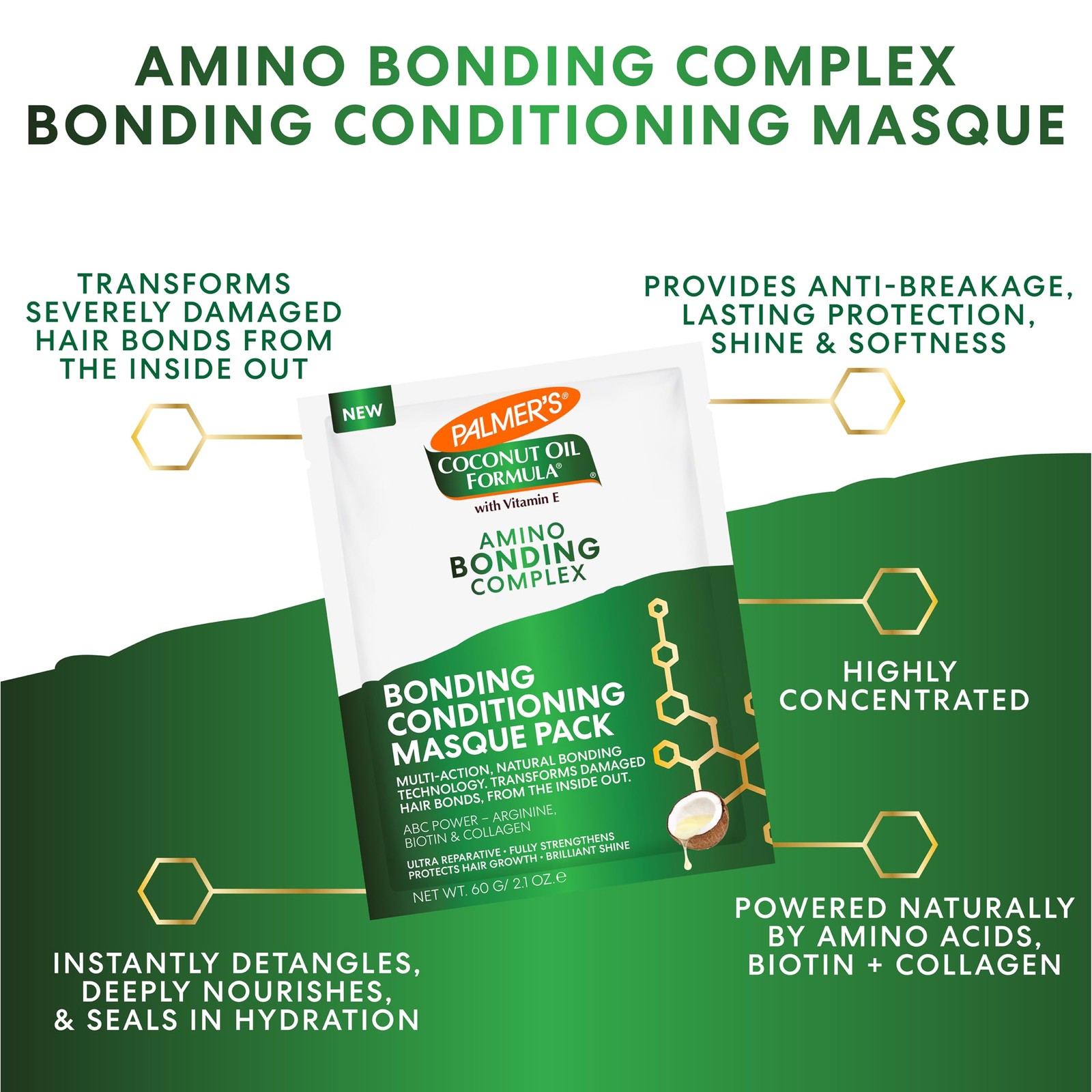 Palmer’s Amino Bonding Hair Mask 2.1oz Intense Conditioning Masque Anti Frizz