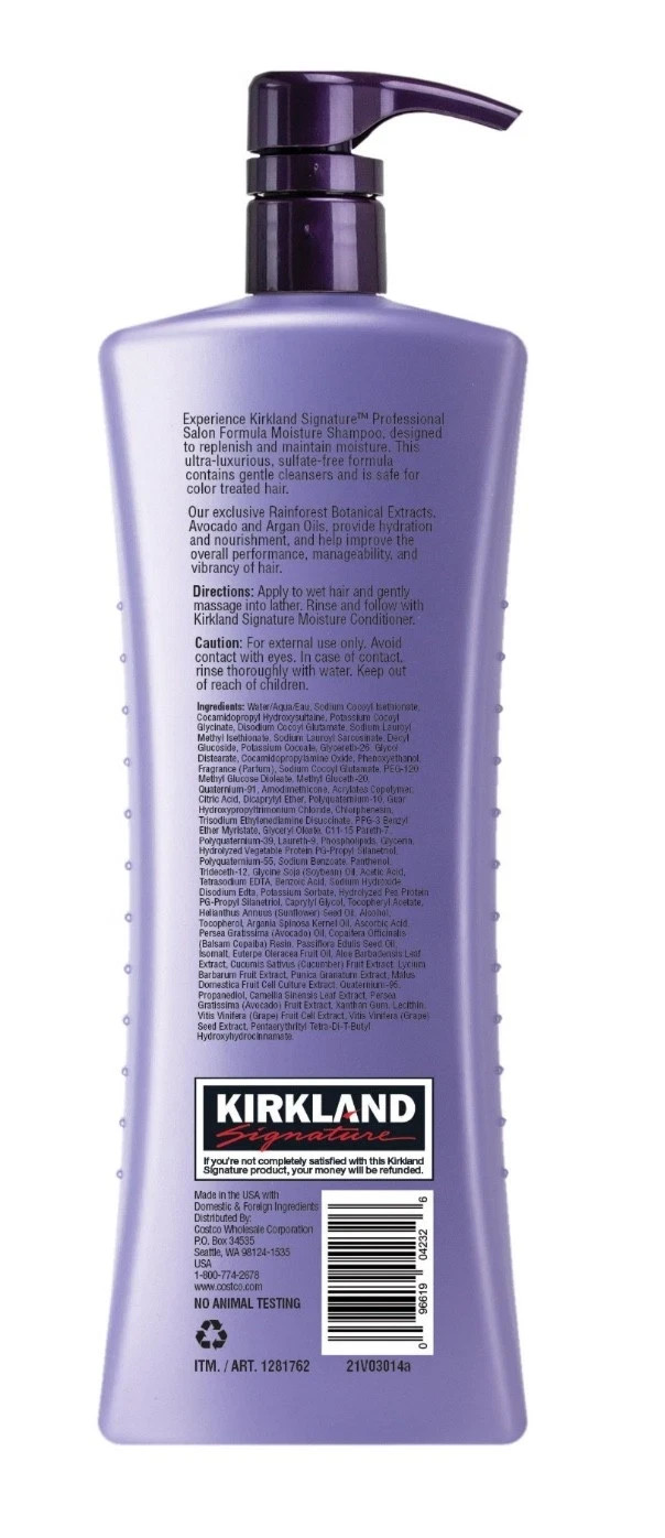 Kirkland Signature Moisture Nourish+Hydrate Shampoo 33.8 Fl Oz
