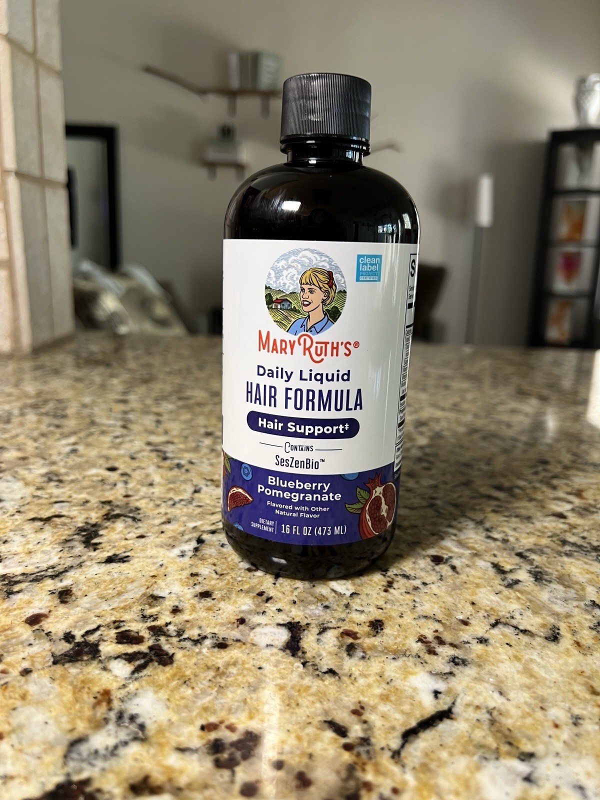 MaryRuth’s Hair Growth Liquid SesZenBio Vegan Blueberry Pomegranate 16 fl oz