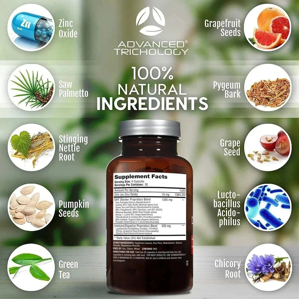 Trichology Advanced – Blocker DHT Hair Growth Supplement – 120 Capsules