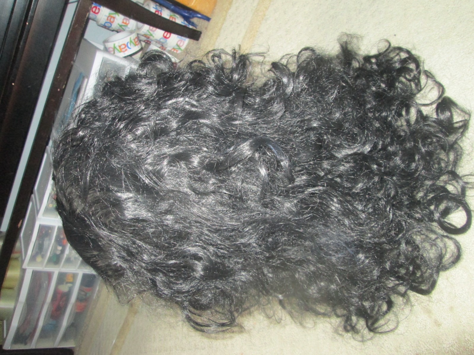 Unbranded Black LONG Curly Wig Adjustable Stylish Hairpiece w/ Clip in