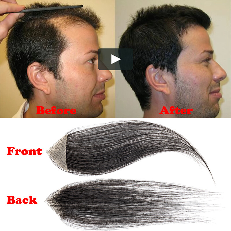 Bald Spot Human Hair Patch Toupee For Men Replacement Unit PU Ultra Thin Skin UK