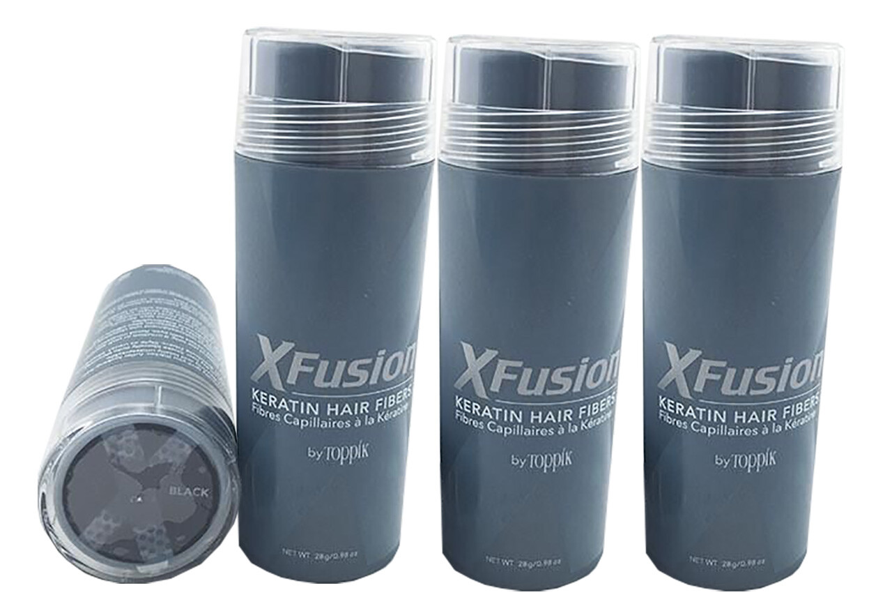 3 Bottles XFusion Keratin Hair Fibers Black 28g/0.98oz