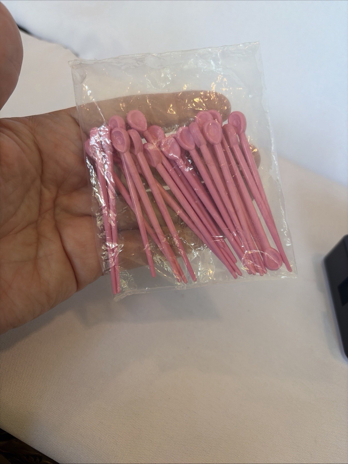 Vintage Pink Spoon-Shaped Plastic Bobby Pins Hair Clips 2.5 in For Women Adult