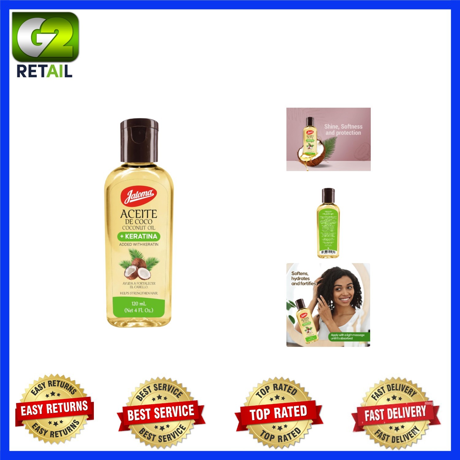 4 Oz Coconut Oil & Keratin – Unscented Moisturizer for All Hair Types