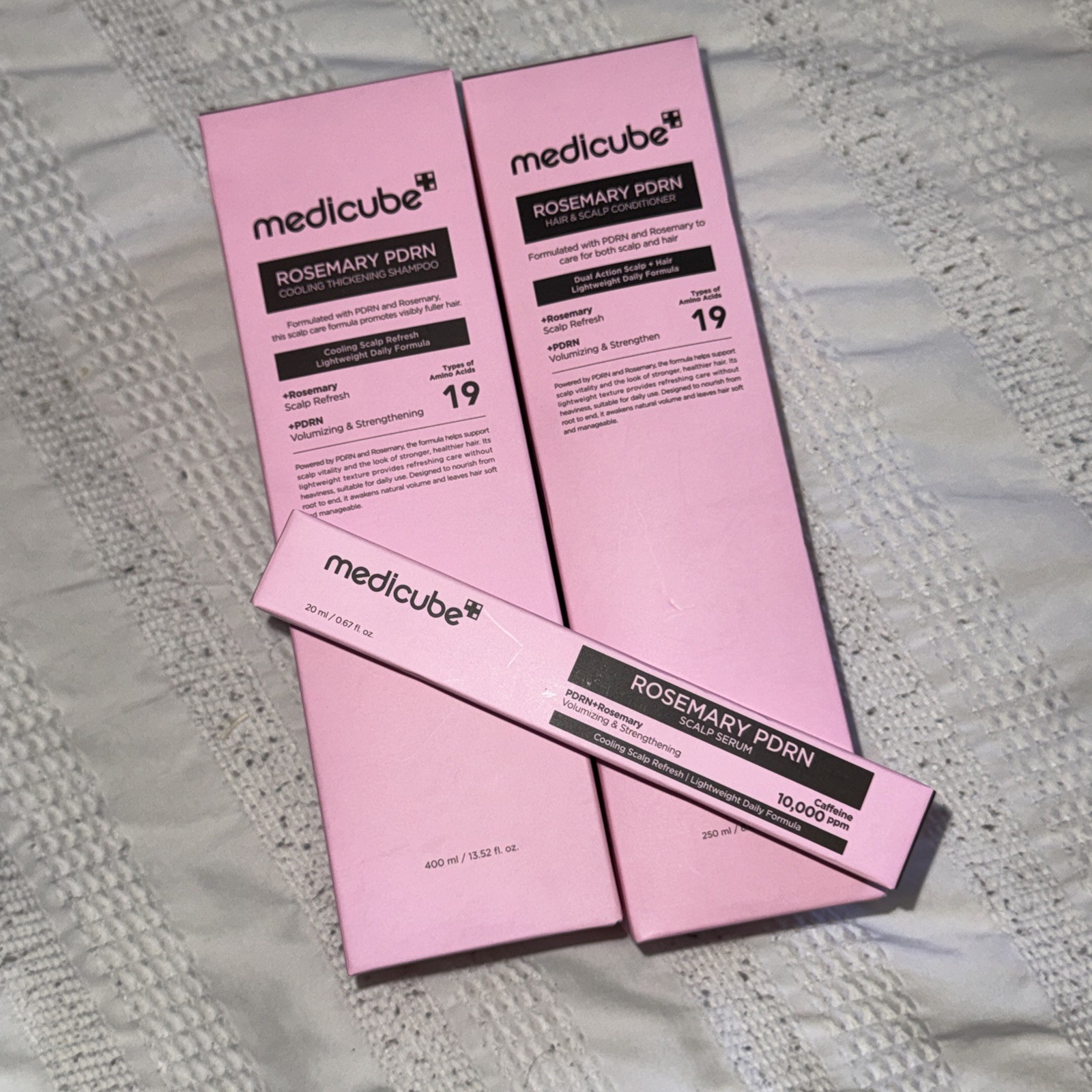 Medicube Rosemary PDRN Hair & Scalp Shampoo, Conditioner And serum Set. Exp.2028