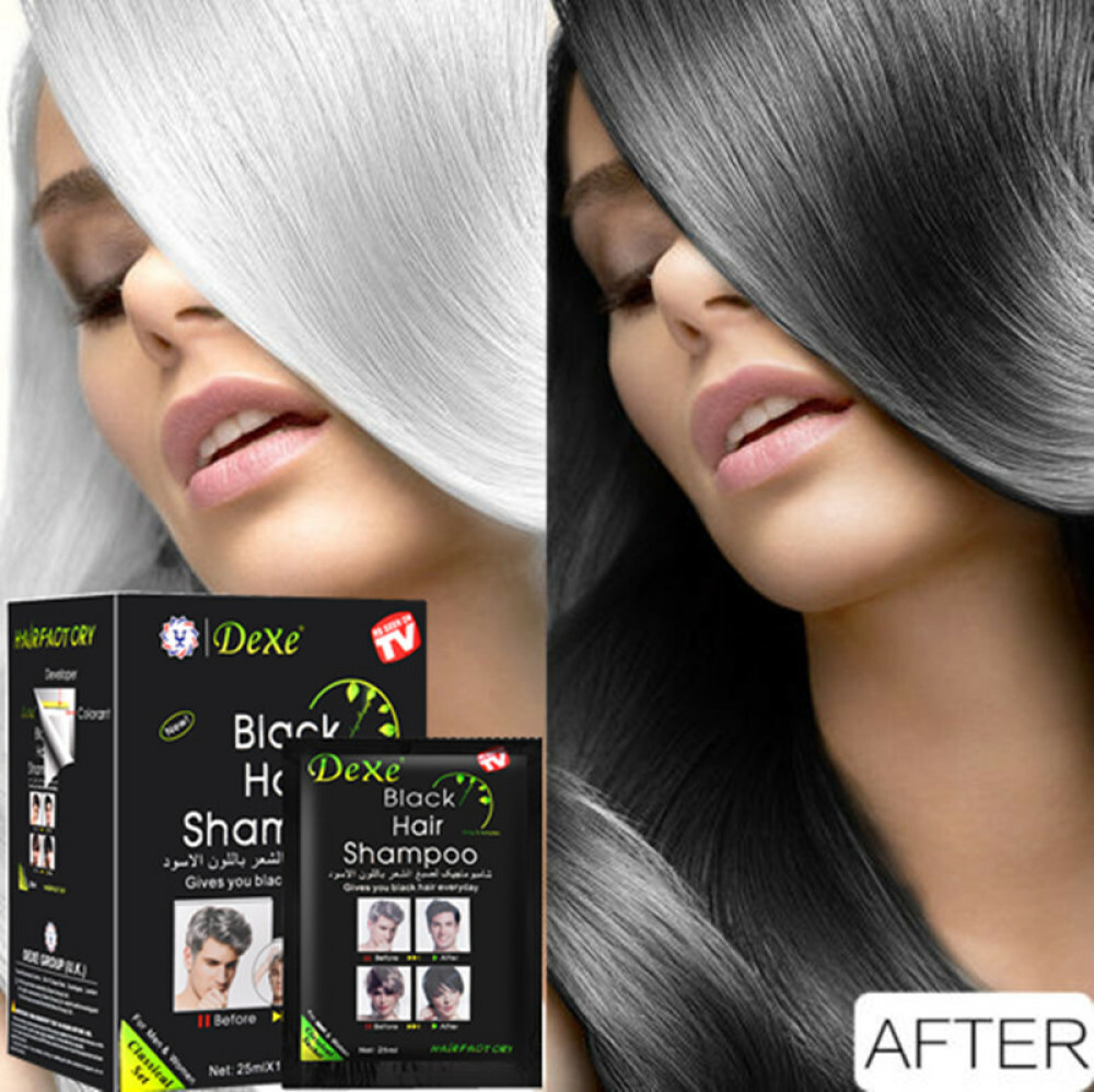10pcs Hair Dye Blackening Gray White Hair Shampoo Natural Hair Coloring Shampoo