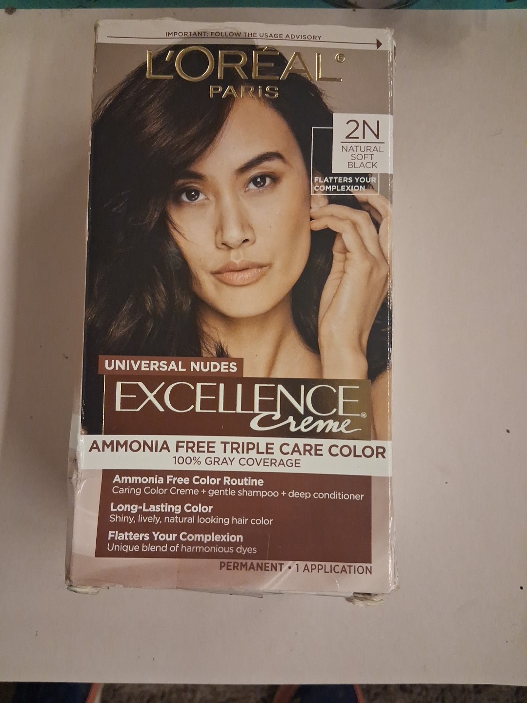 Loreal Paris Excellence Creme Permanent Hair Color #2N Natural Soft Black*New*