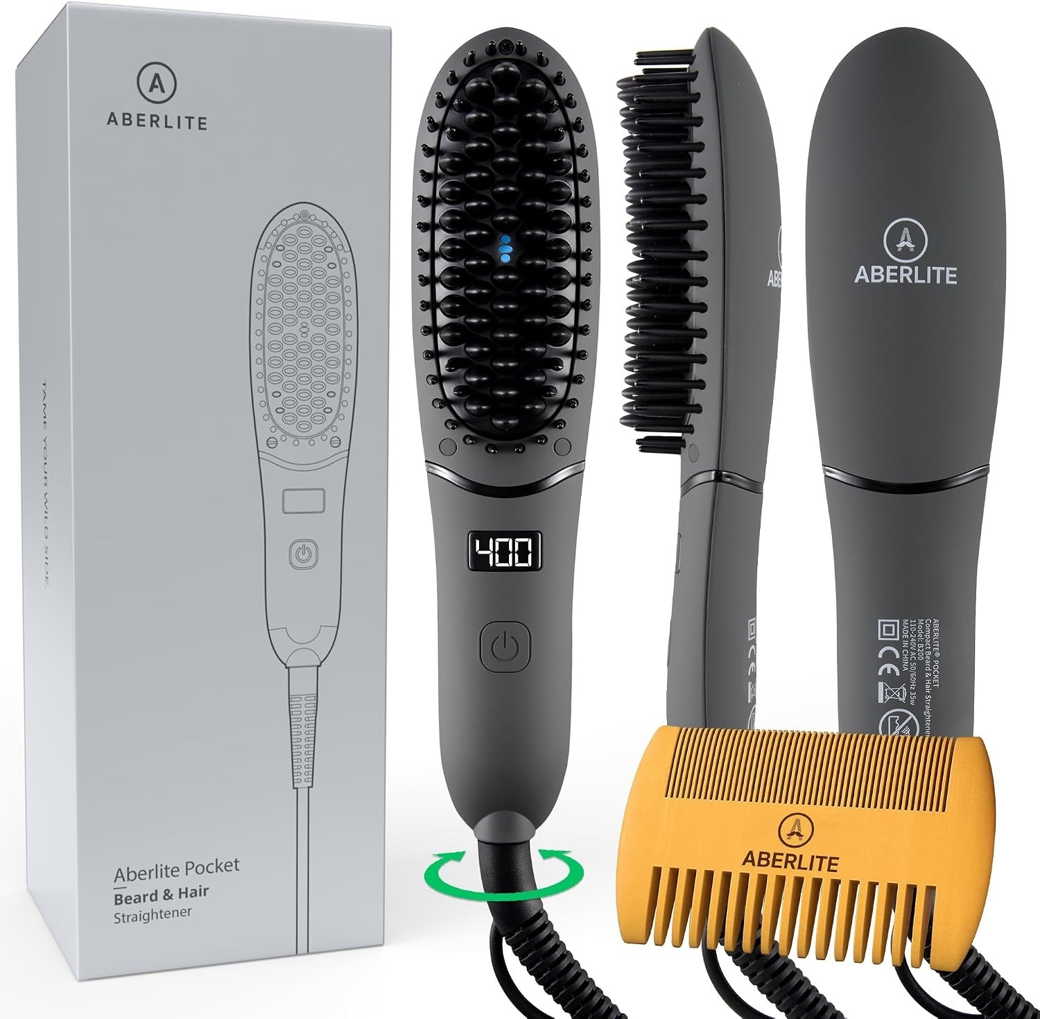 Compact Beard Straightener for Men – Ionic & Anti-Scald Technology – Beard Strai