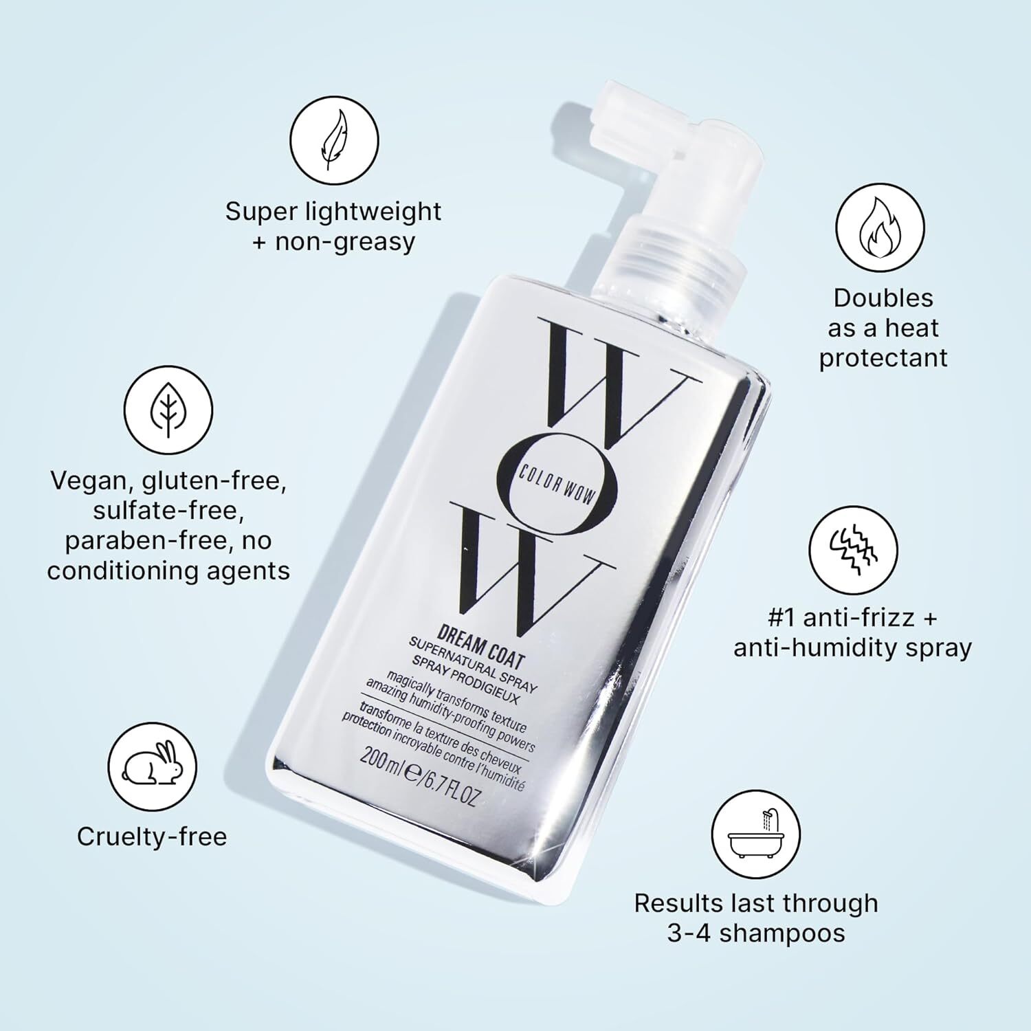 Color Wow Dream Coat Supernatural Spray Anti-Frizz Anti-Humidity 6.7 oz/200mL