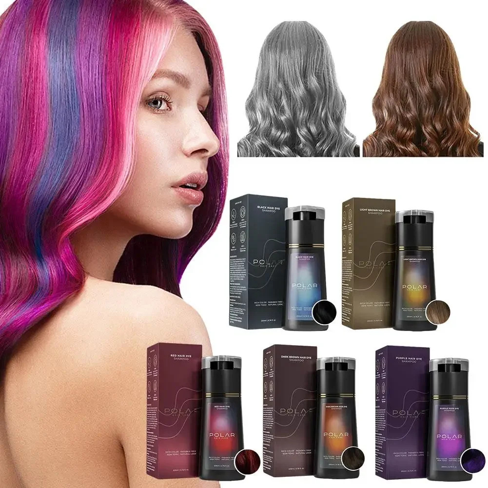 Polar Hair Dye Shampoo 200ML/6.7oz Hair Colour Shampoo Hair Care 5 Colours USA