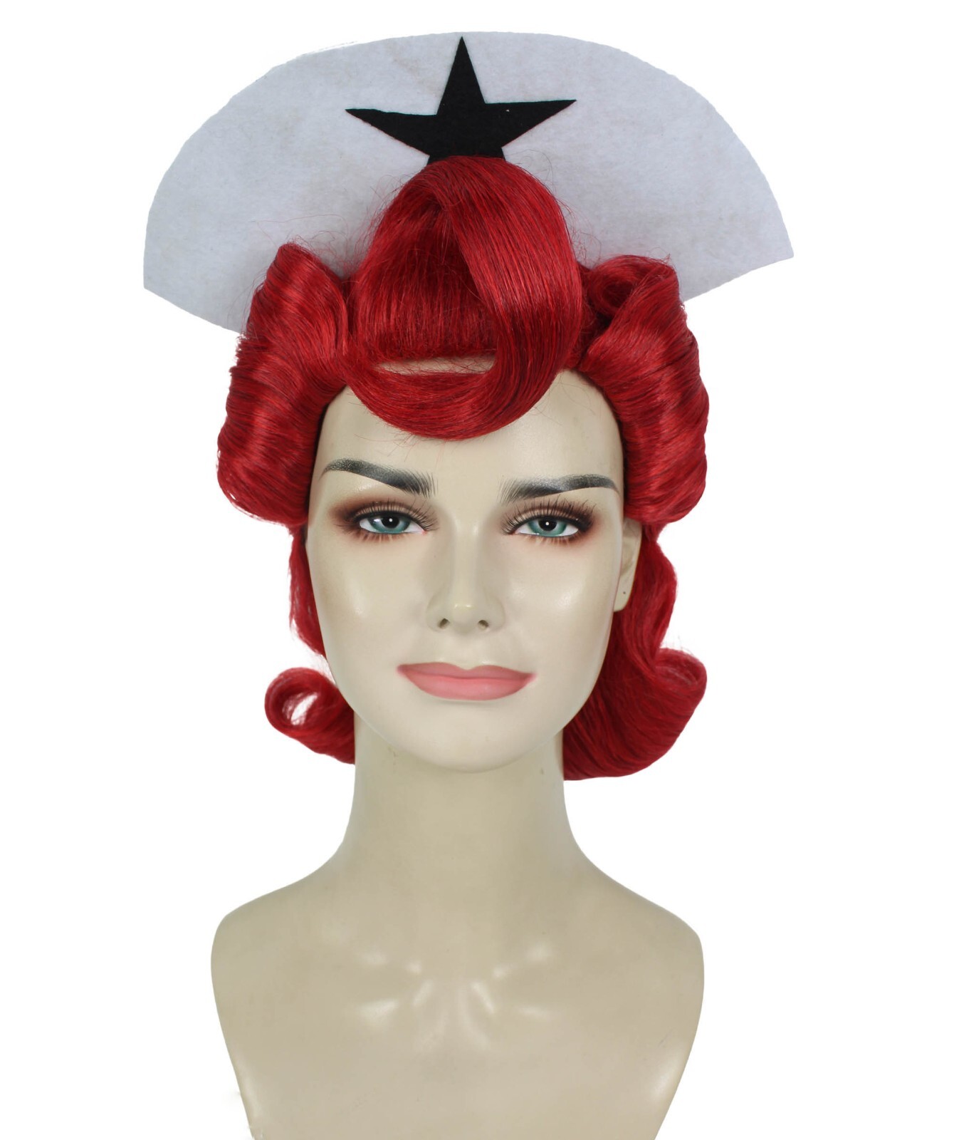 HPO Adult Unisex Dark Red Drag Queen Wig, Best for Halloween, Flame-retardant