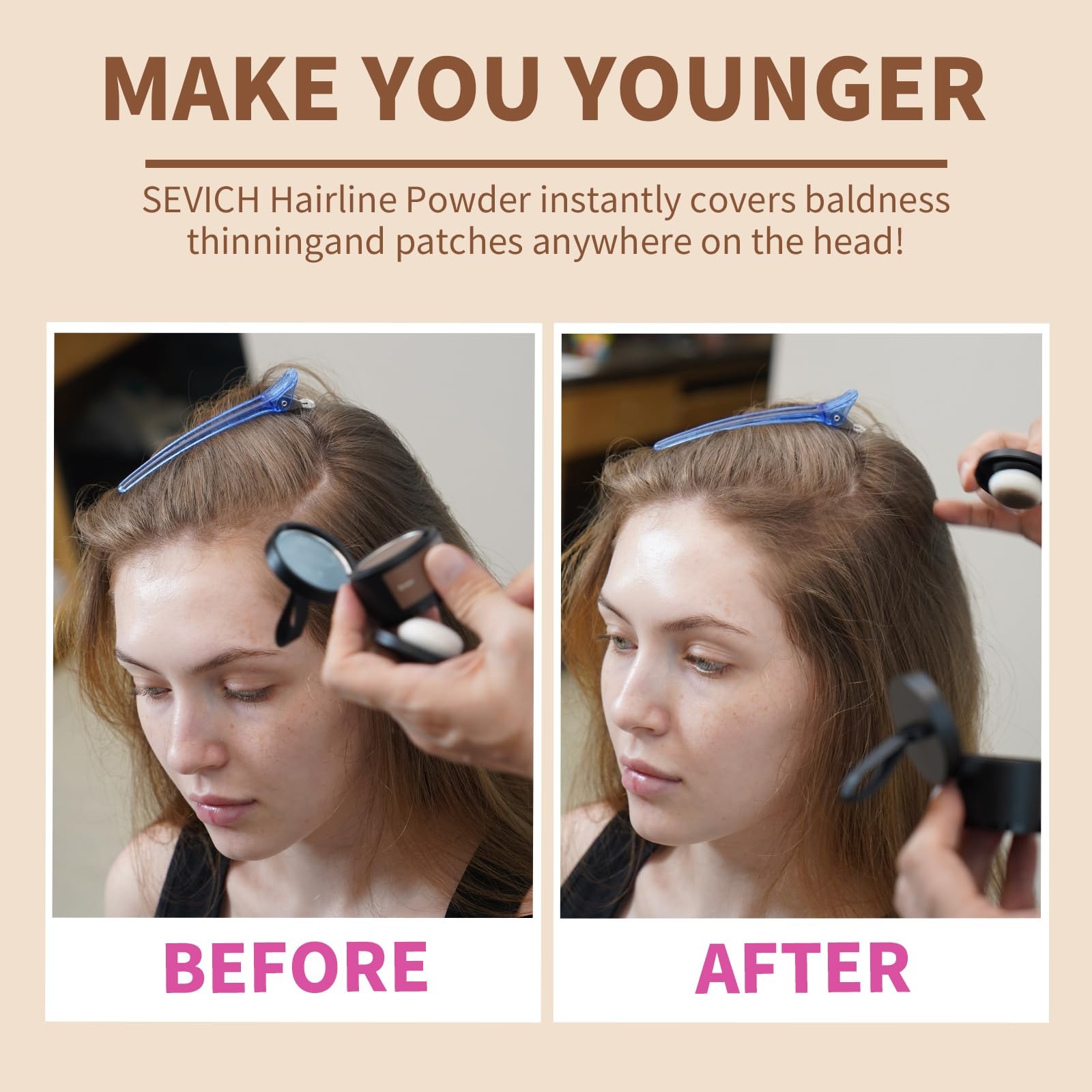 Sevich Hairline Powder,Instantly Conceals Hair Loss, Root Touch up Powder, Hair