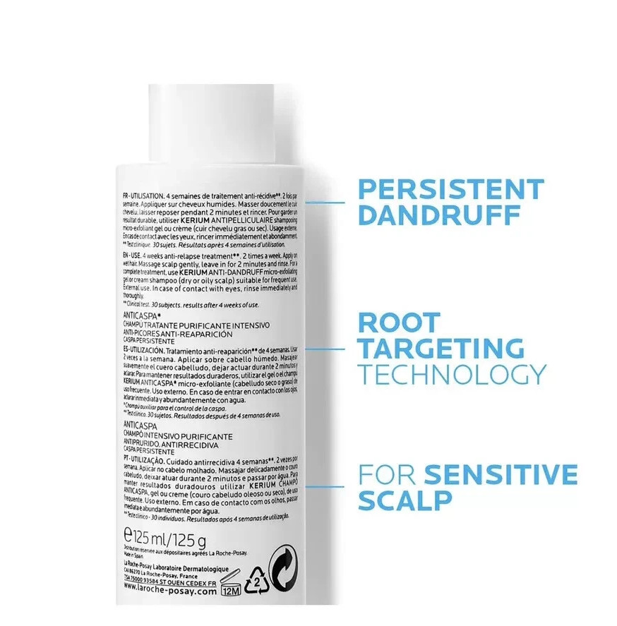200ml La Roche Posay Kerium DS Anti-Dandruff Intensive Shampoo 6.7oz Exp 10/2027