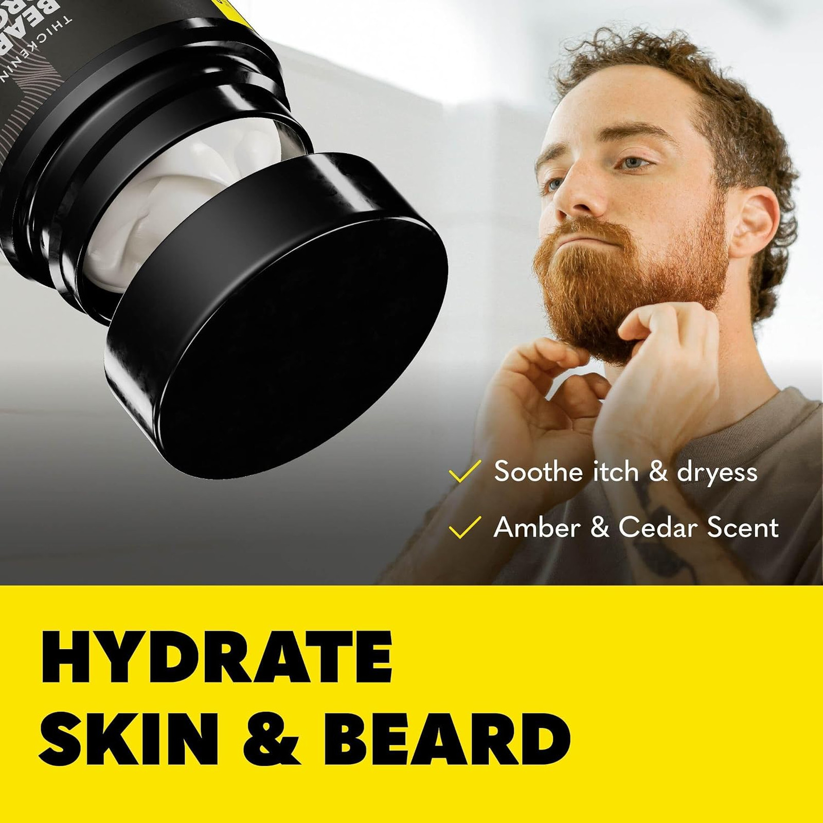 Beard Balm Biotin for Men Shea Butter Castor Coconut Oil 4 oz Moisturizing