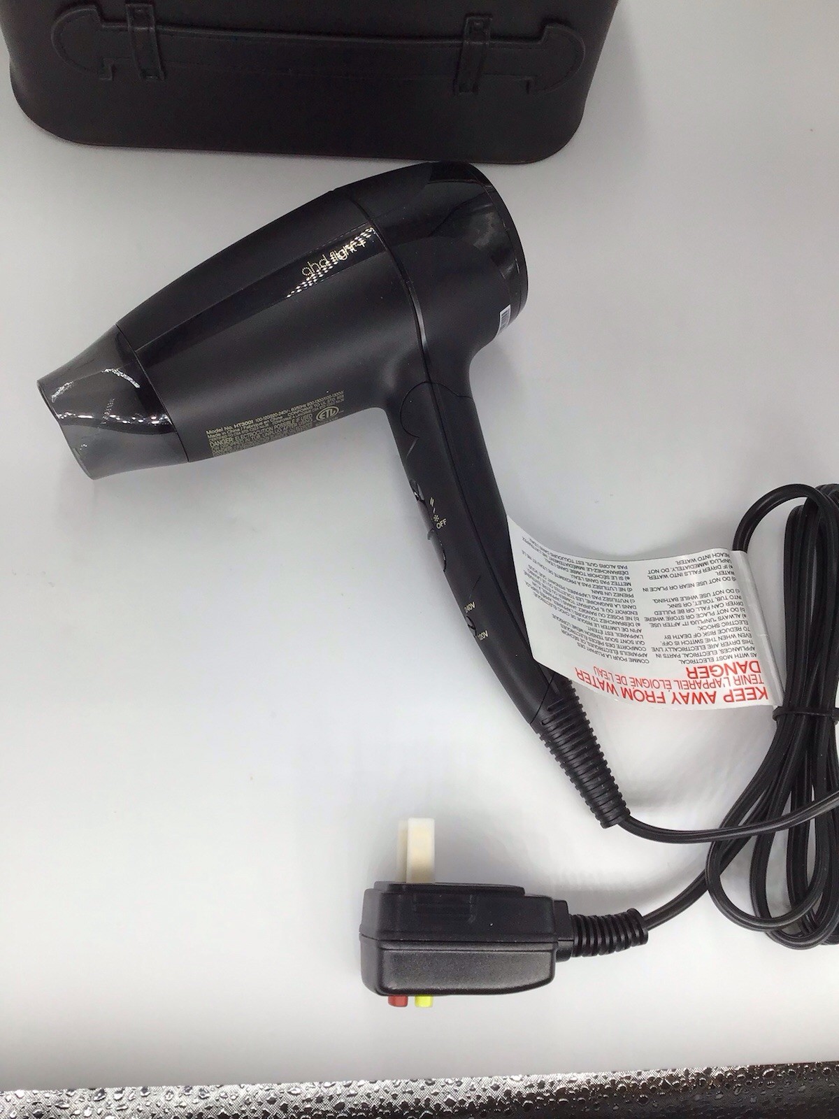 GHD Flight + Travel Hair Dryer 1300w Compact Blow Dryer Black With Case
